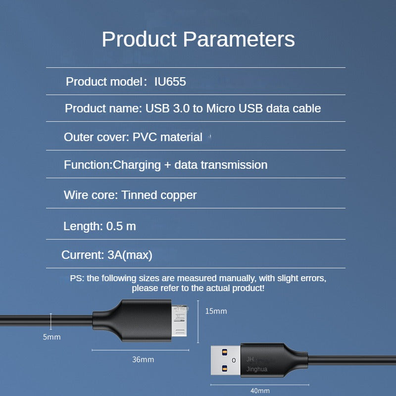 IU655 USB 3.0 to Micro USB data cable
