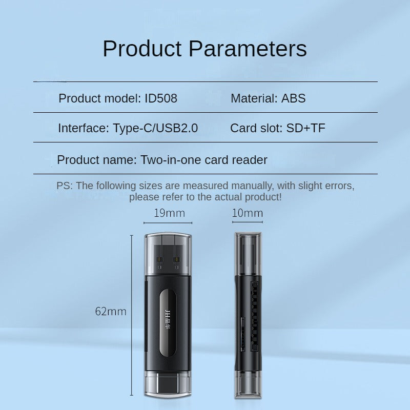 ID508 USB+Type-C 2-in-1 Card Reader