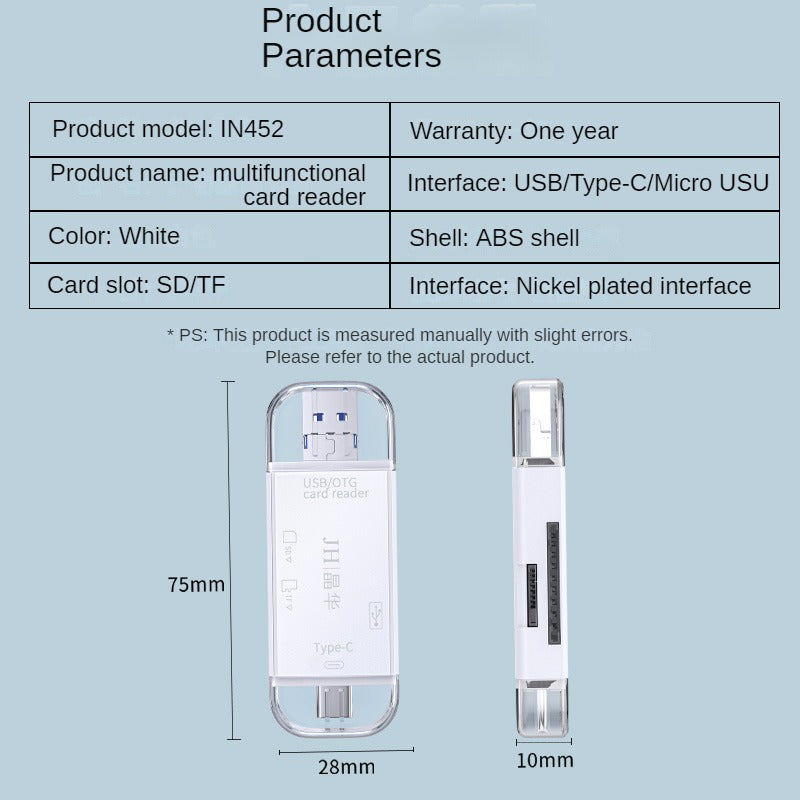 IN453 USB2.0 6-in-1 Card Reader White