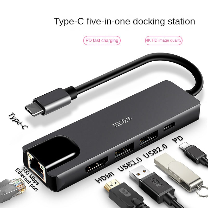 IZ328 Type-C TO 5合1PD+3.0USB2+HDMI+RJ45