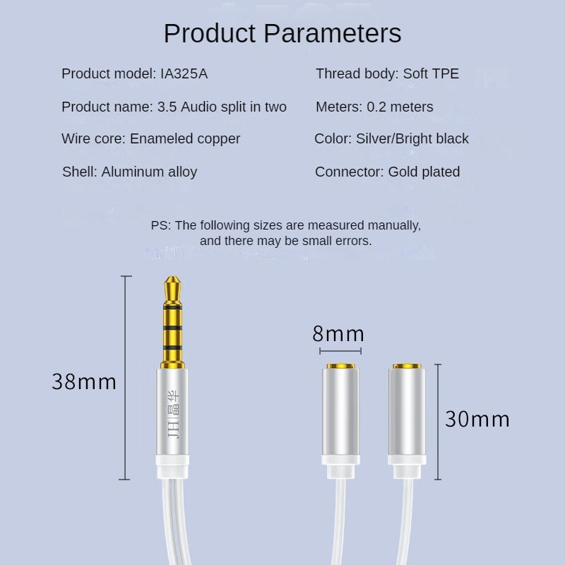 IA325 AUX one male and two female silver 0.2m
