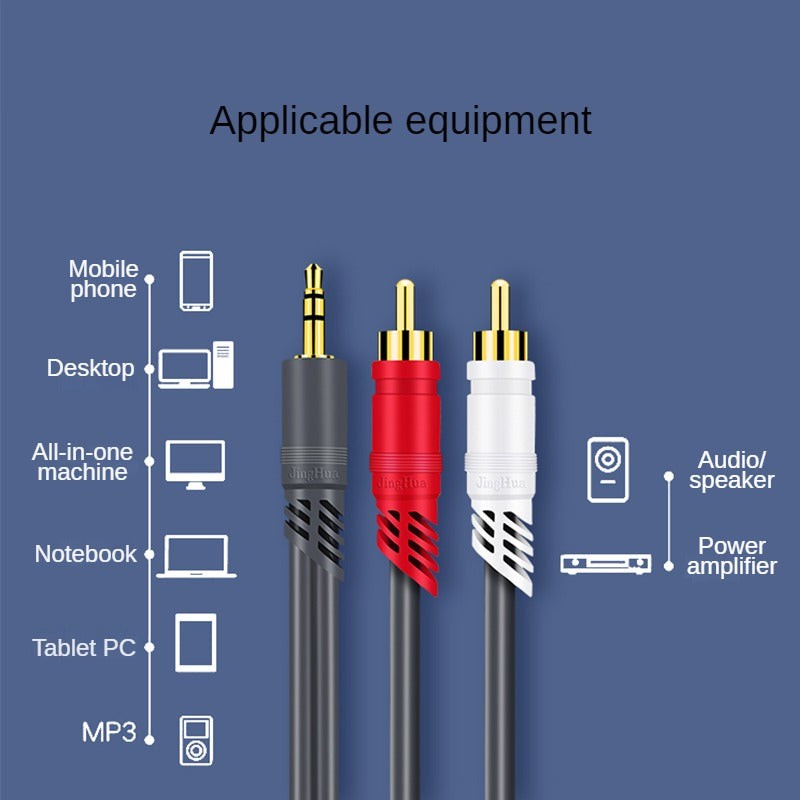IA220 3.5MM to 2RCA Gray Audio Cable