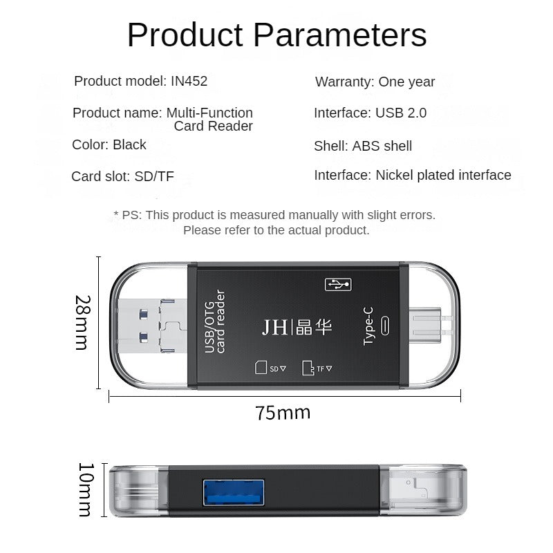 IN452 USB2.0 6-in-1 Card Reader Black