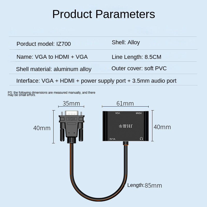 IZ700 VGA to HDMI +VGA converter