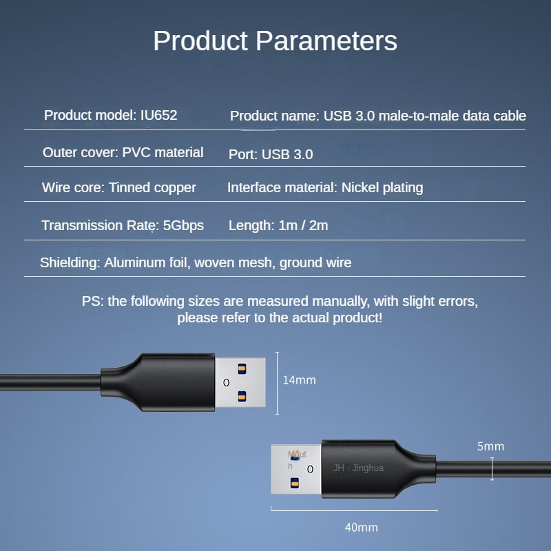 IU652 USB 3.0 male-to-male data cable