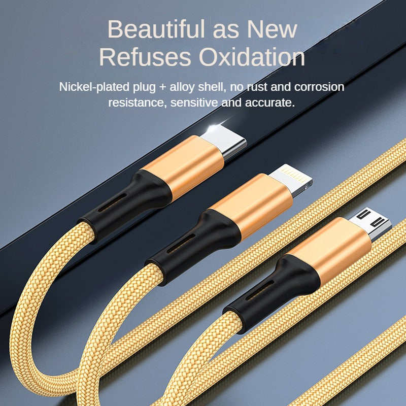 IU355D Alloy 1 in 3 Data Cable (Gold)