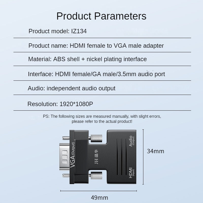 IZ134 HDMI female to VGA male adapter