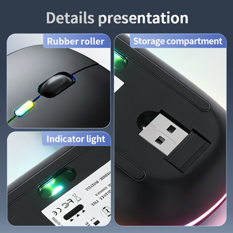 SB-03-72 Wireless Dual-Mode Bluetooth + 2.4G Mouse Rechargeable Base Station