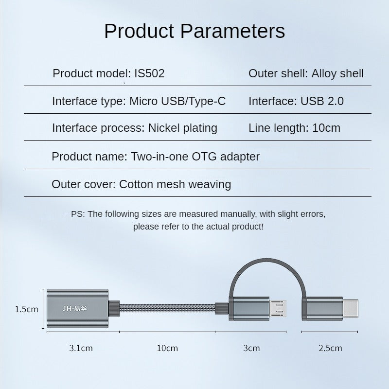 IS502 Two-in-one OTG adapter