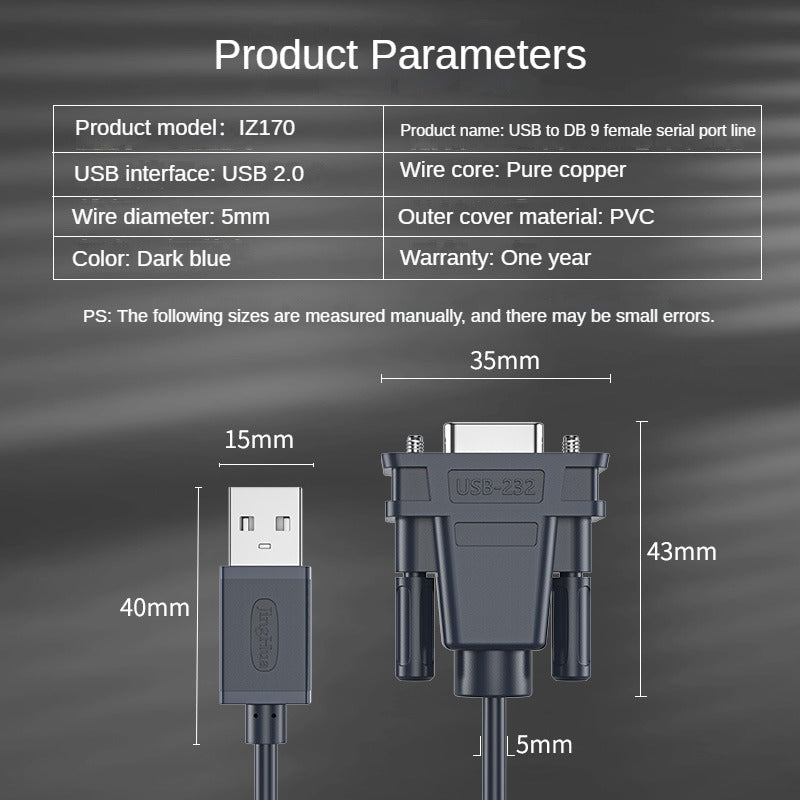 IZ170 USB to RS 232 serial port line