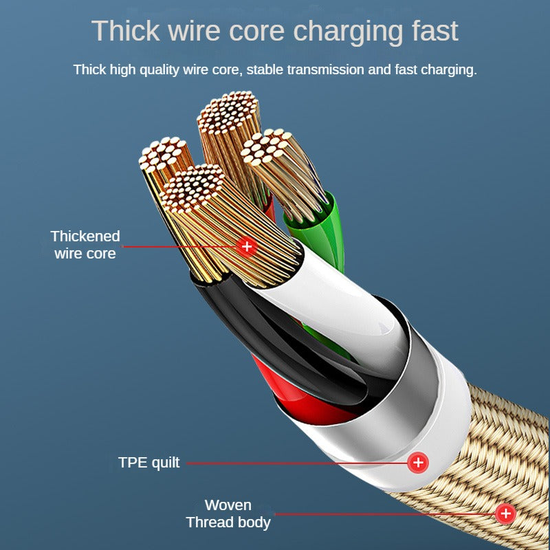 IU355D - Alloy One-to-Three Data Cable (Gold)