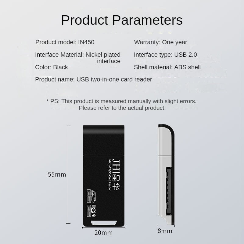 IN450 USB2.0 Card Reader Black & White