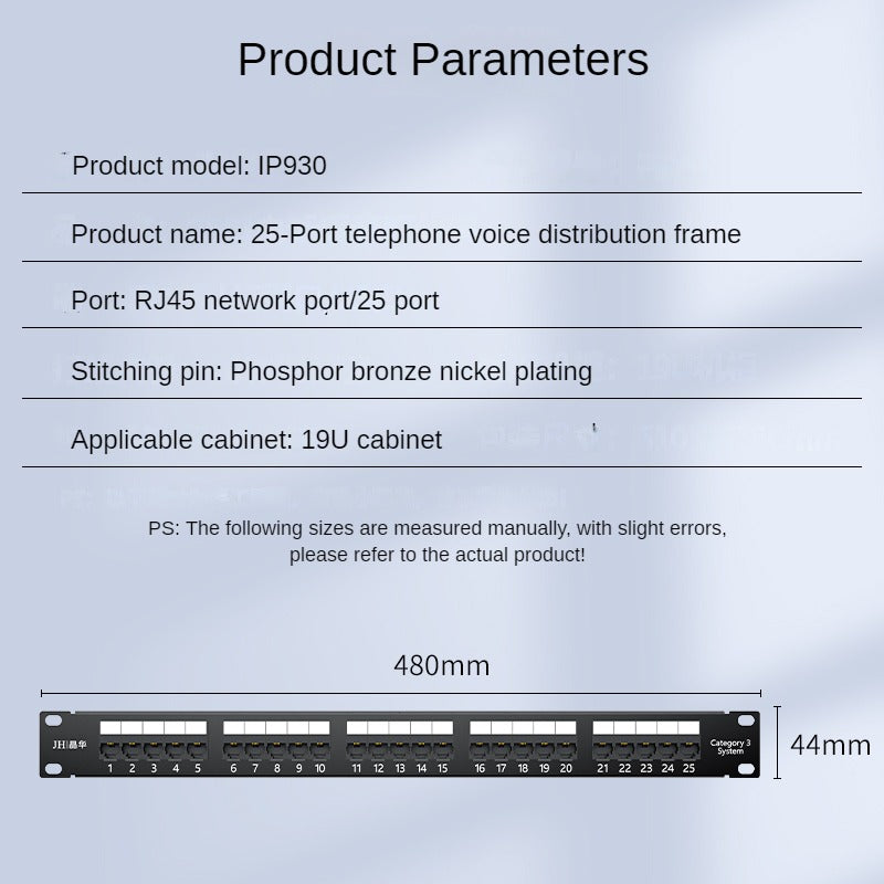 IP930 25-Port telephone voice distribution frame