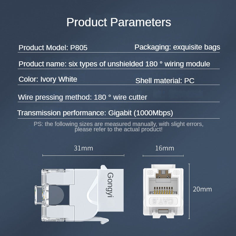 IP805 six types of unshielded 180 wiring module