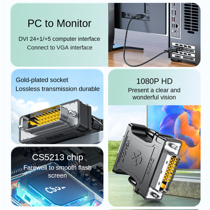 IZ121 DVI 24+1 to VGA HD Adapter