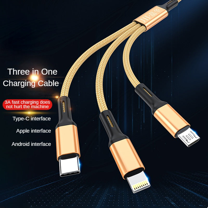 IU355D Alloy 1 in 3 Data Cable (Gold)