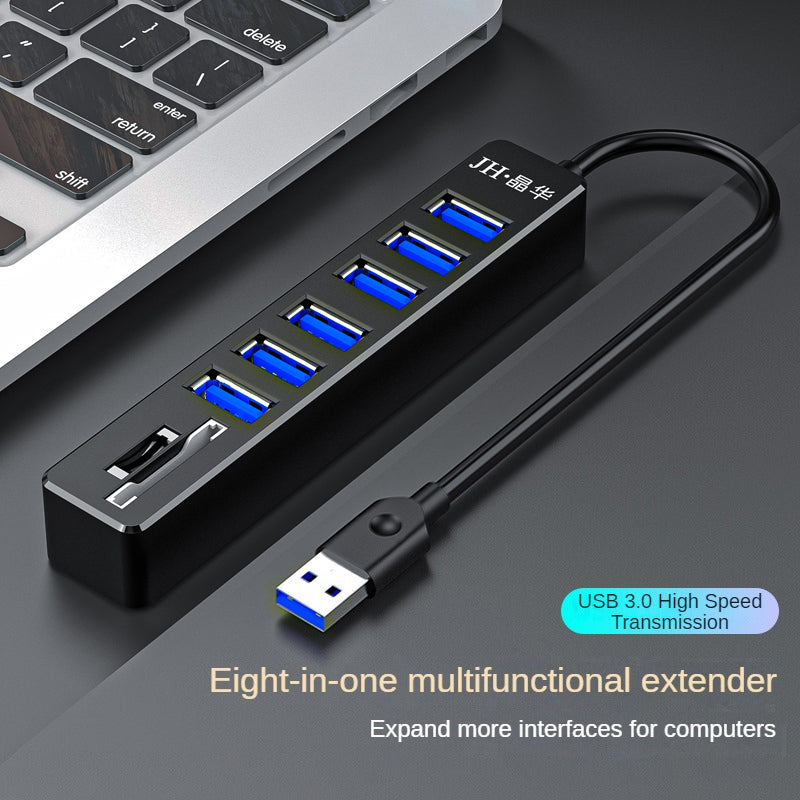 IZ304 8-in-1 Extender USB Front Model Black Elite