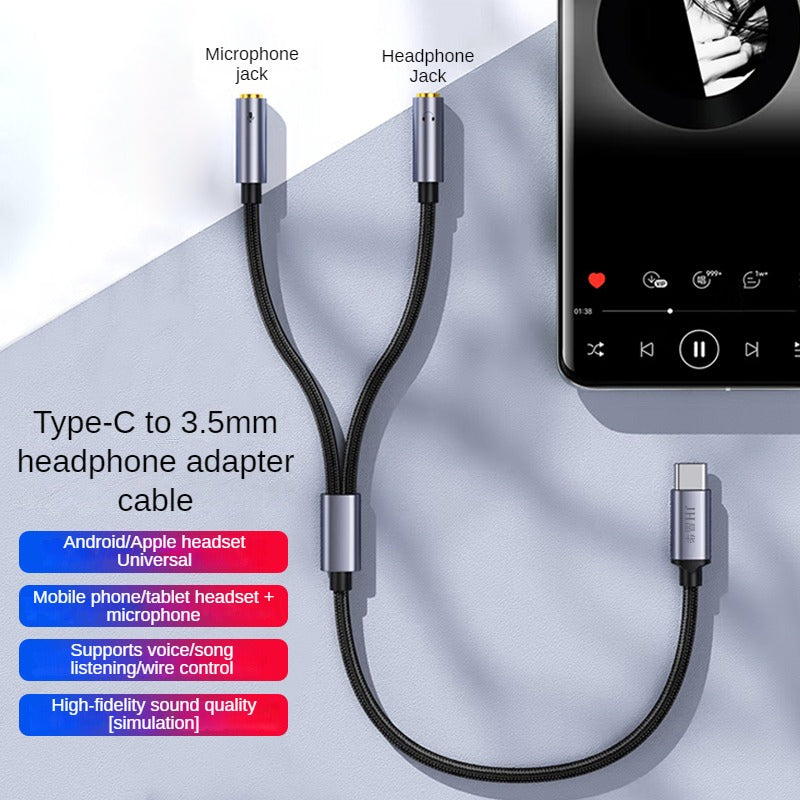 IA562 Type-C to 3.5mm headphone adapter cable