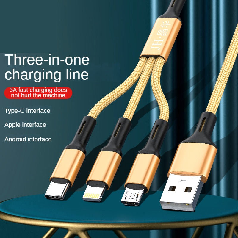 IU355D - Alloy One-to-Three Data Cable (Gold)