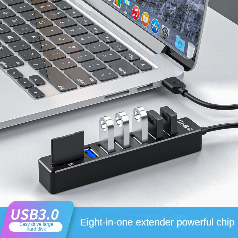 IZ304 8-in-1 Extender USB Front Model Black Elite