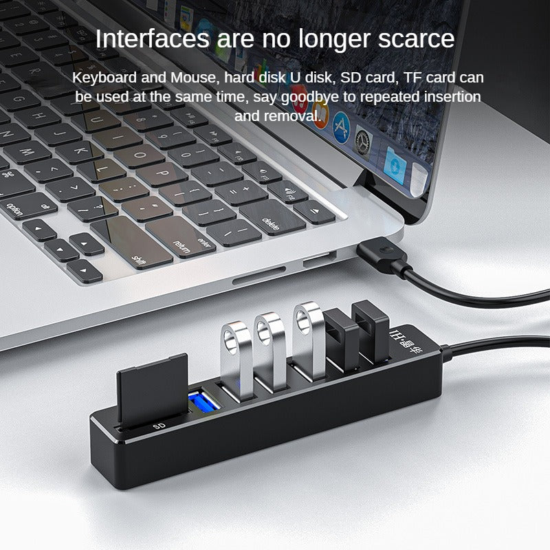 IZ304 8-in-1 Extender USB Front Model Black Elite