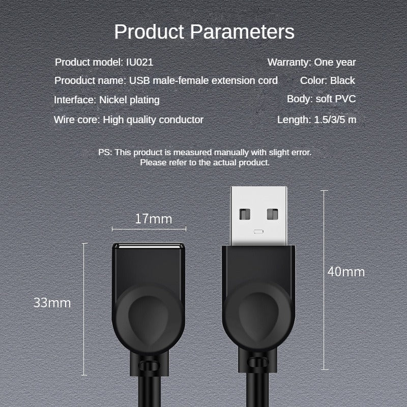 IU021 USB 2.0 extension cord