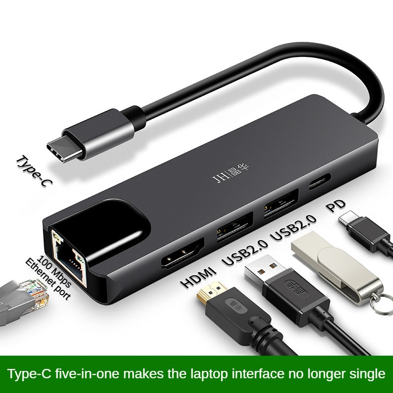 IZ328  Type-C TO 5合1PD+3.0USB2+HDMI+RJ45