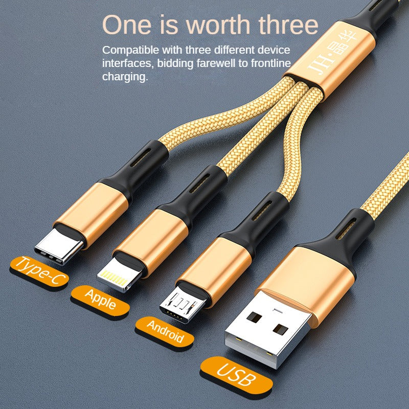 IU355D - Alloy One-to-Three Data Cable (Gold)