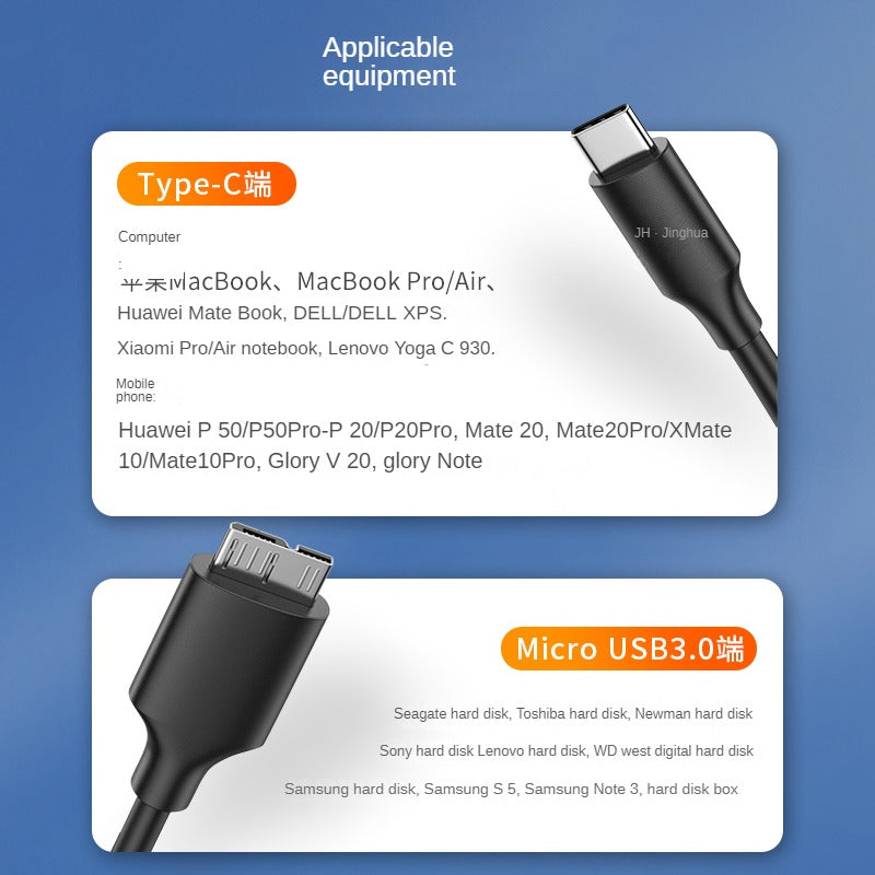 Кабель передачи данных жесткого диска IU660 Type-C - Micro USB 