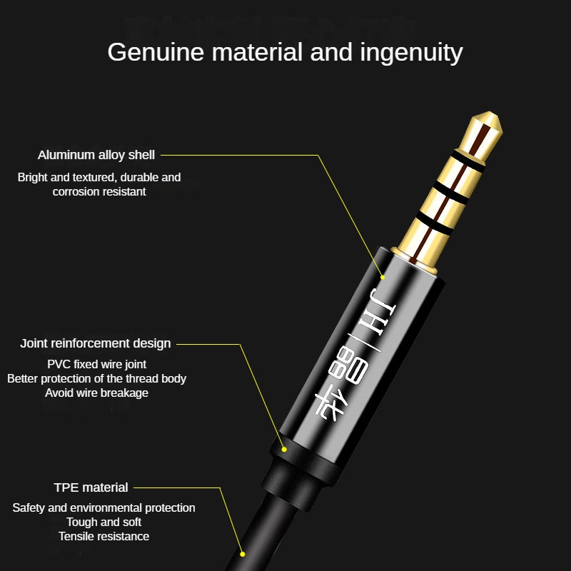 IA312 AUX Male to Male Black 1.2m (4 Sections)