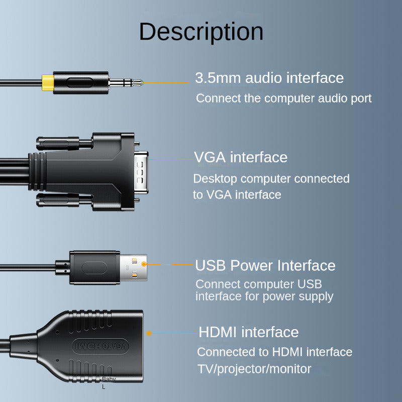 Переходной кабель IZ150 VGA-HDMI 