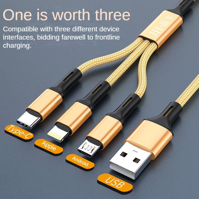 IU355D - Alloy One-to-Three Data Cable (Gold)