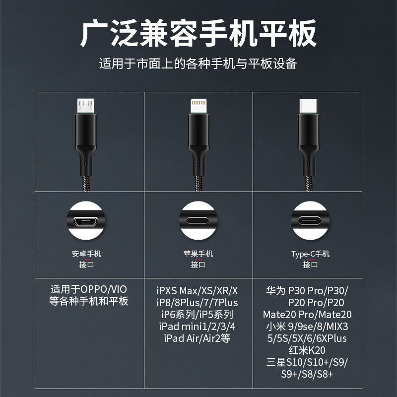 IU357D-Alloy One-to-Three Data Cable (Black)
