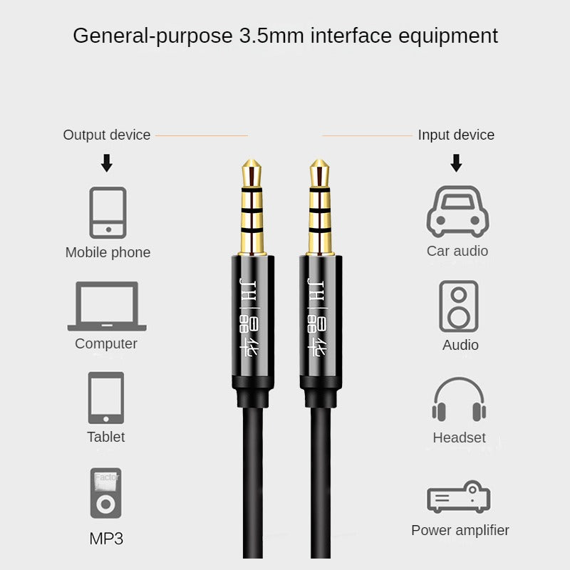 IA312 AUX Male to Male Black 1.2m (4 Sections)