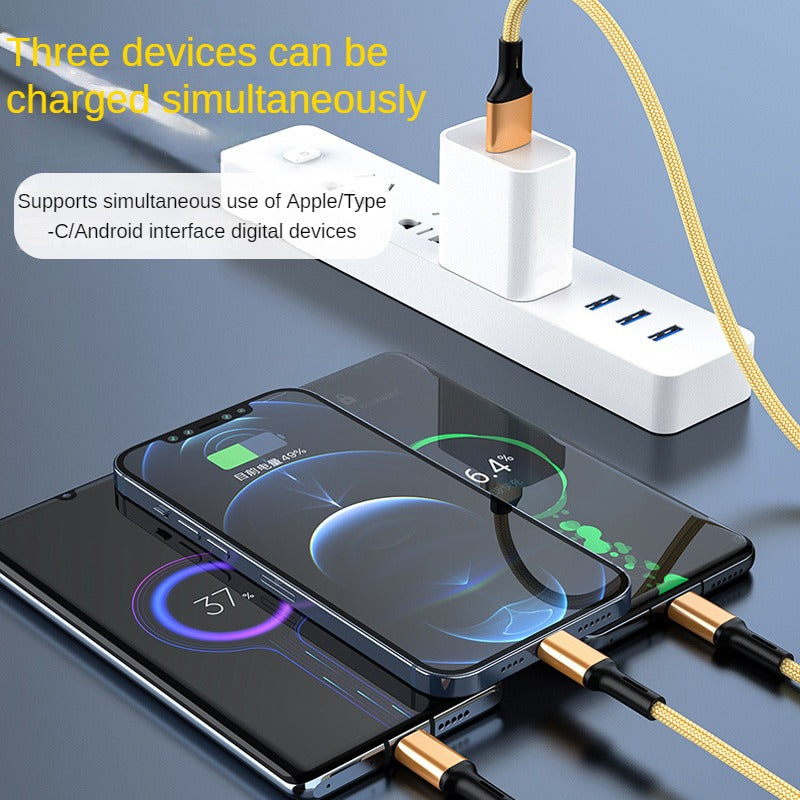 IU355D - Alloy One-to-Three Data Cable (Gold)