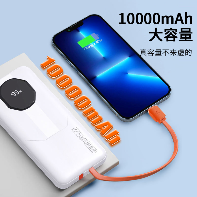 M519 comes with a 10000mAh fast-charging portable power bank with LED display