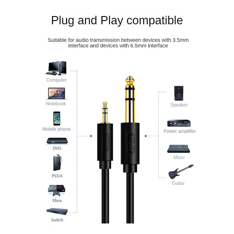 IA150 3.5 to 6.5 Male to Male Audio Cable