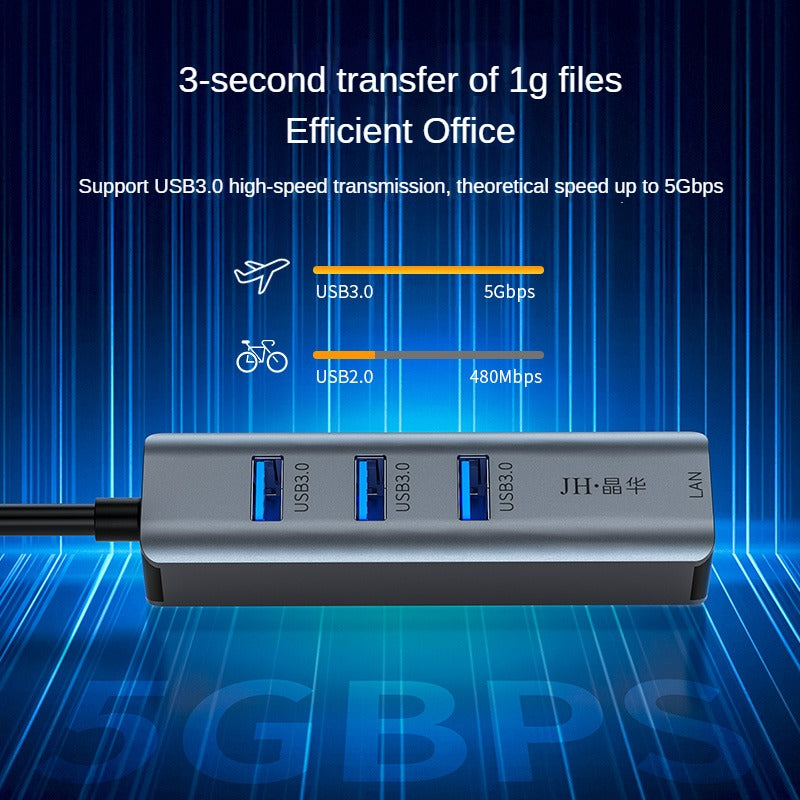 IN867 USB3.0 Quad HUB Gigabit LAN Card Black & Gray Signature Edition