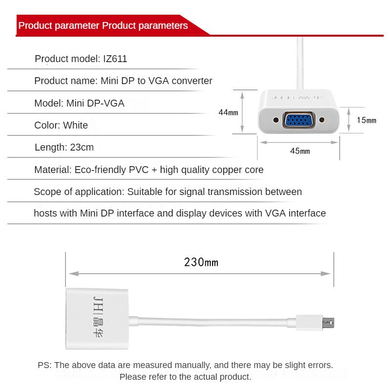 IZ611 Mini DP to VGA HD Converter