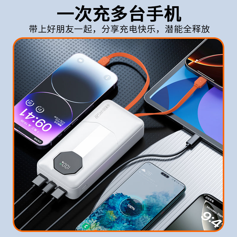 M520 comes with a digital display fast-charging portable power bank with a capacity of 20000mAh