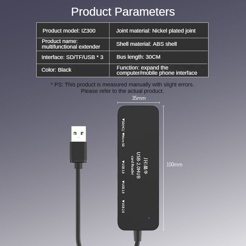 IZ300 USB 5-in-1 Expander Black