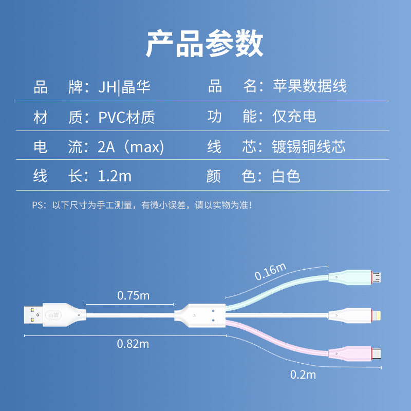 IM168 1-meter 3-color white data cable