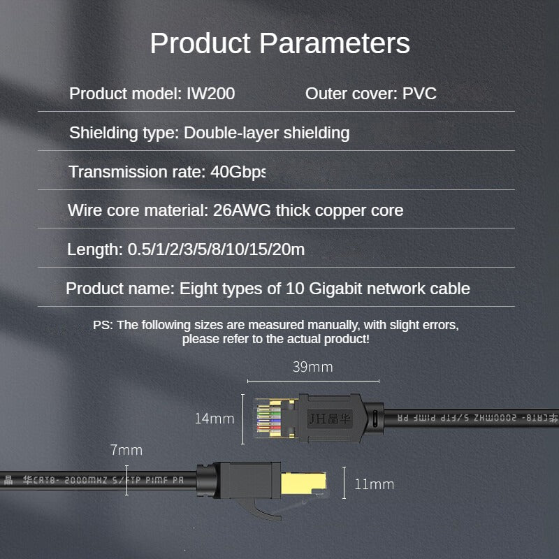 IW200 10 Gigabit Category 8 Network Cable