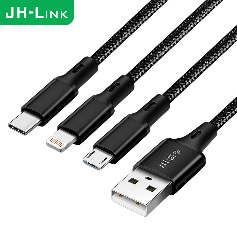 IU357D-Alloy One-to-Three Data Cable (Black)