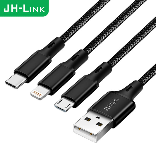IU357D-Alloy One-to-Three Data Cable (Black)