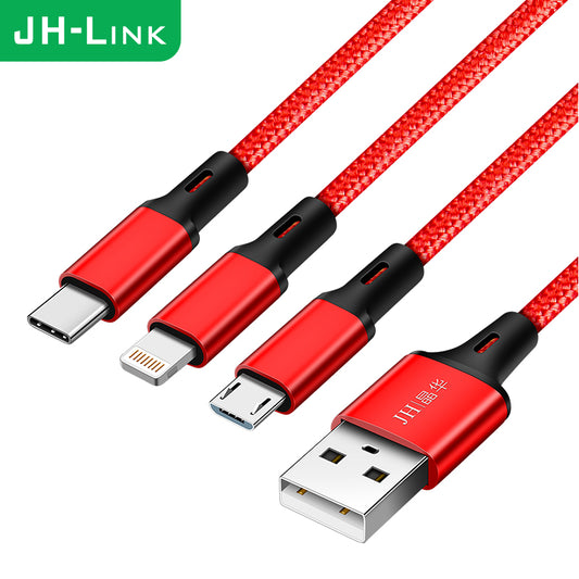 IU358D - Alloy One-to-Three Data Cable (Red)