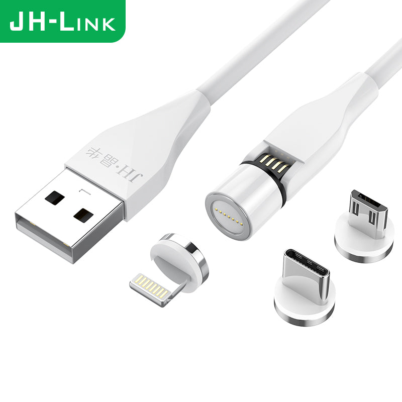 IU371-540° Magnetic Attachment Data Cable - White