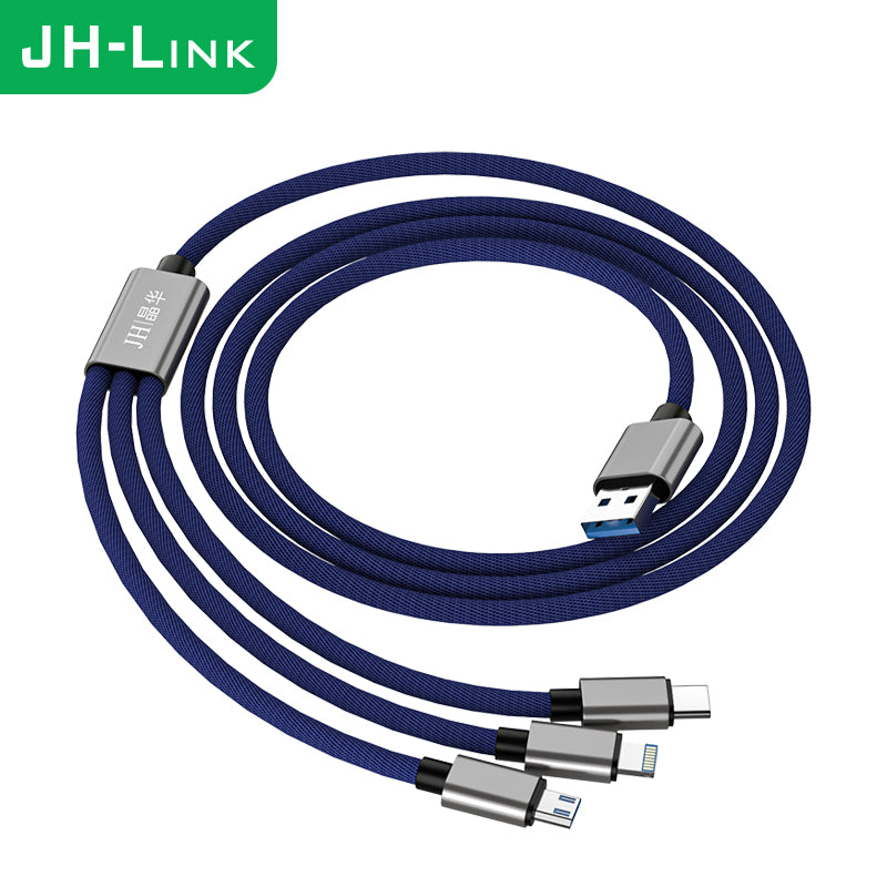 IU381 Three-in-One Fast Charging Data Cable (Blue) Elite Edition