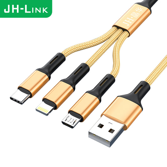 IU355D Alloy 1 in 3 Data Cable (Gold)